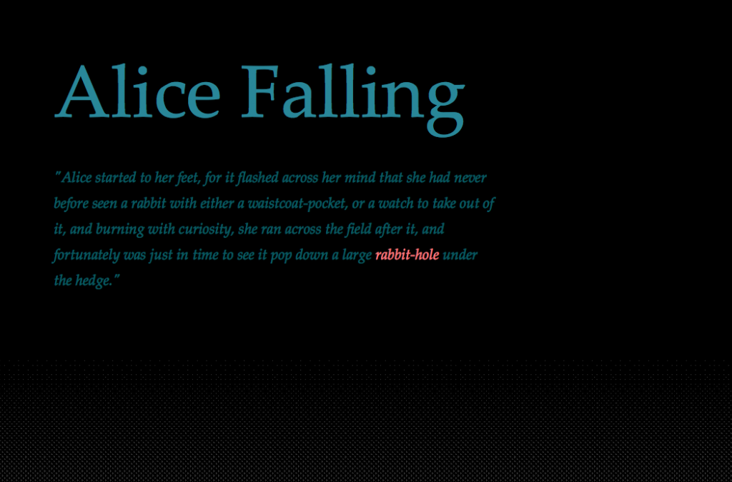 Forrás: https://matthiasconrady.com/portfolio/alice-falling/