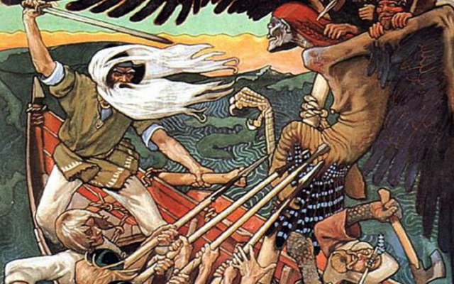 Akseli Gallen-Kallela: A szampó védői, Kalevala illusztráció, 1896 (fotó: finland.fi)
